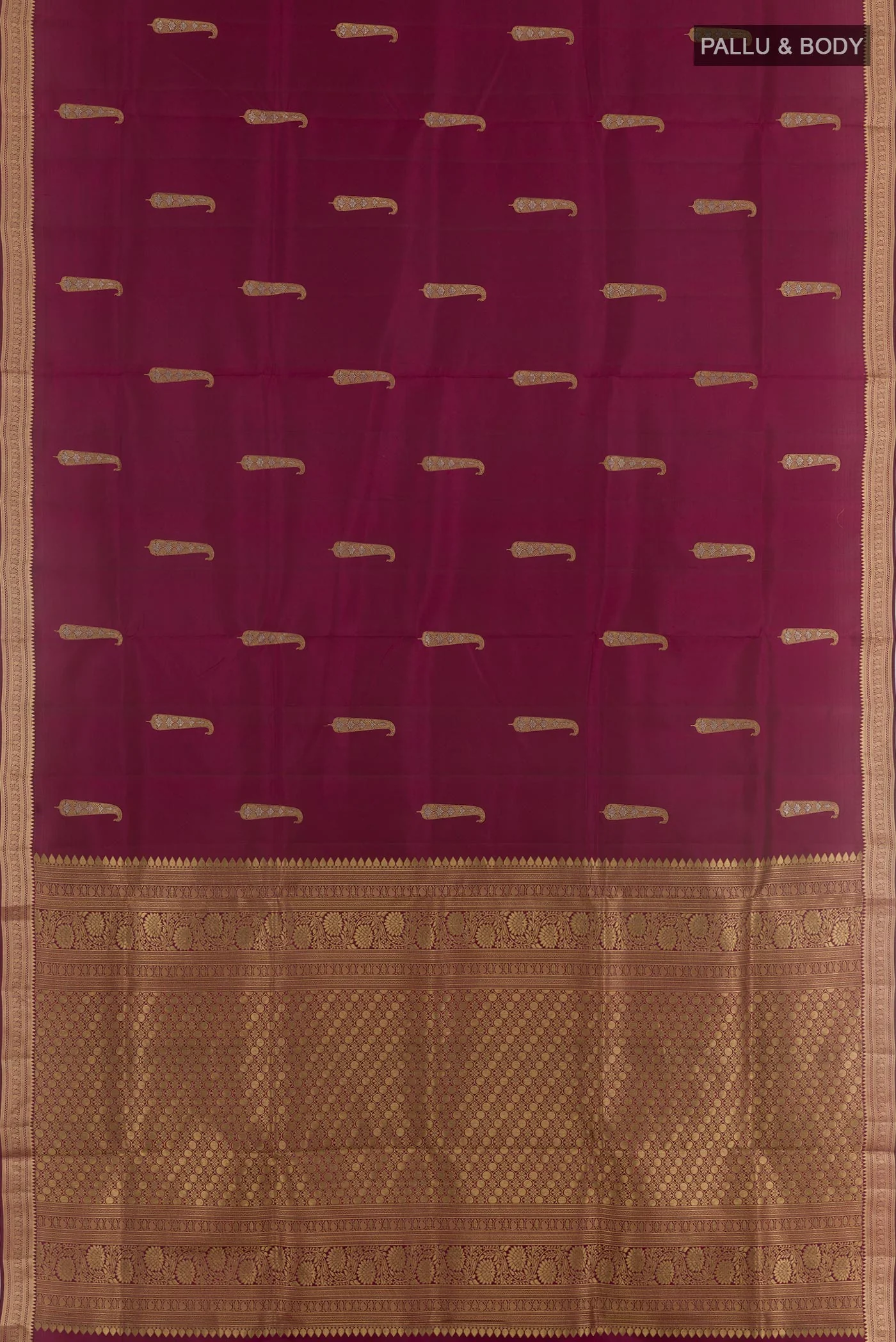 Magenta Soft Silk Saree - Image 3