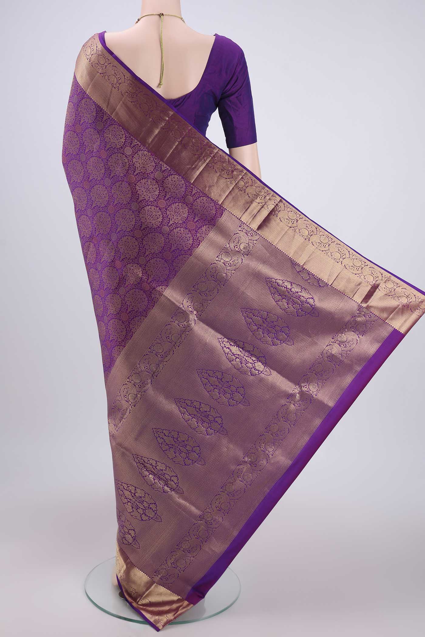 Purple Soft Silk Saree - Image 3