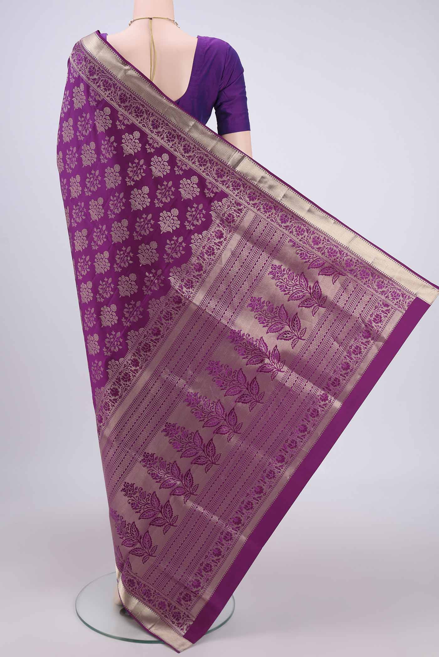 Purple Soft Silk Saree - Image 3
