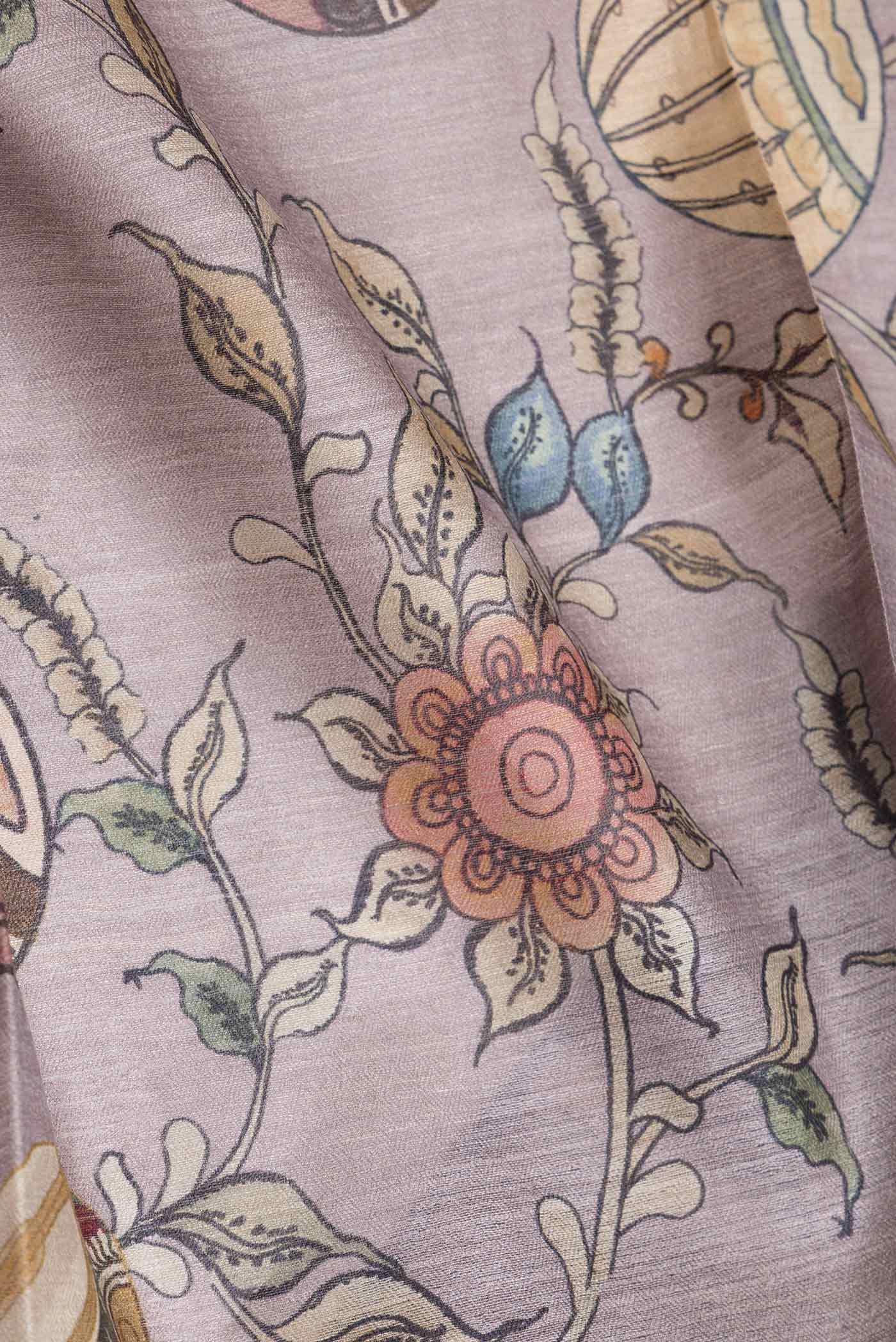 Lilac Tussar Saree - Image 2