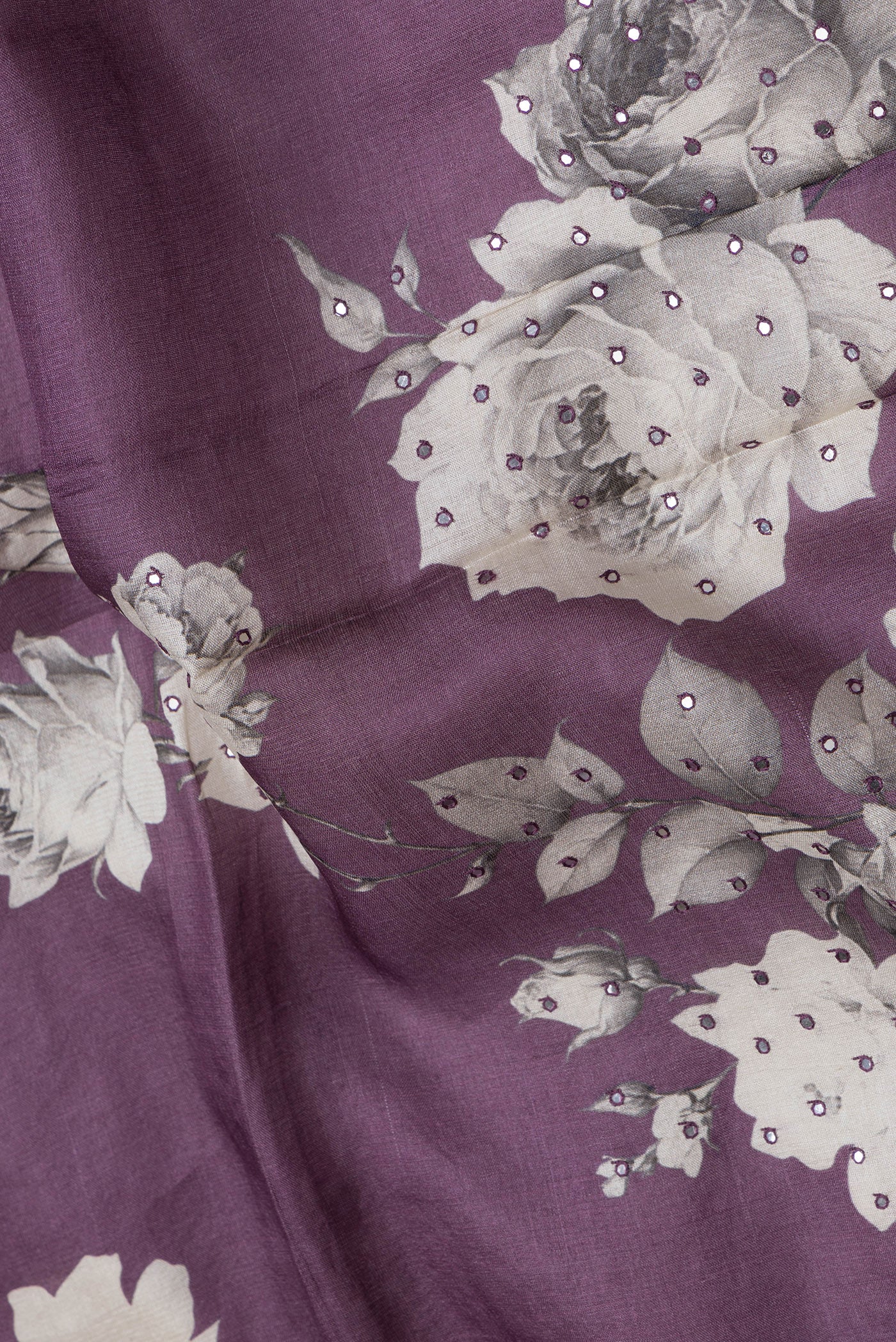 Purple Tussar Silk Saree - Image 2