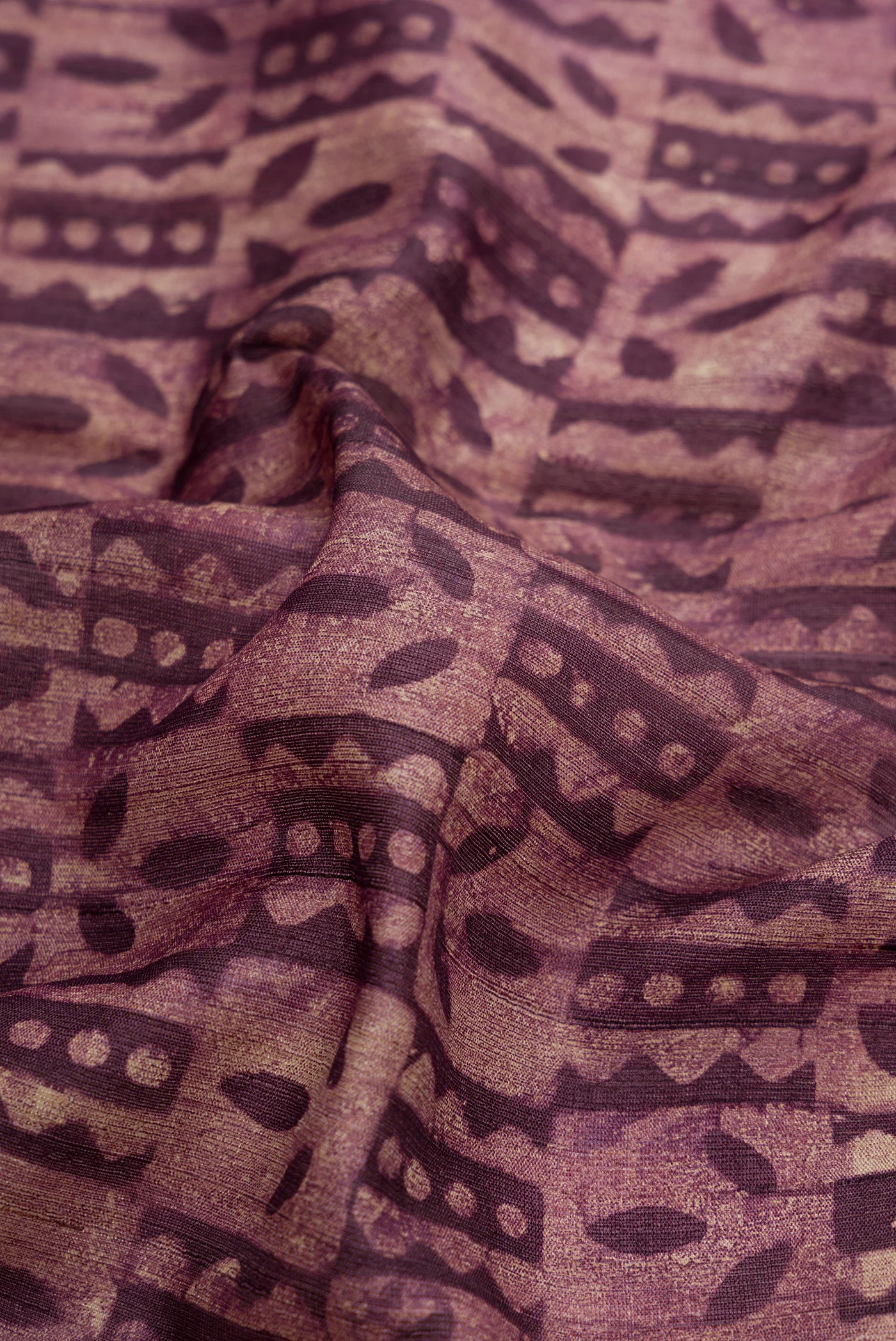 Purple Tussar Silk Saree - Image 2