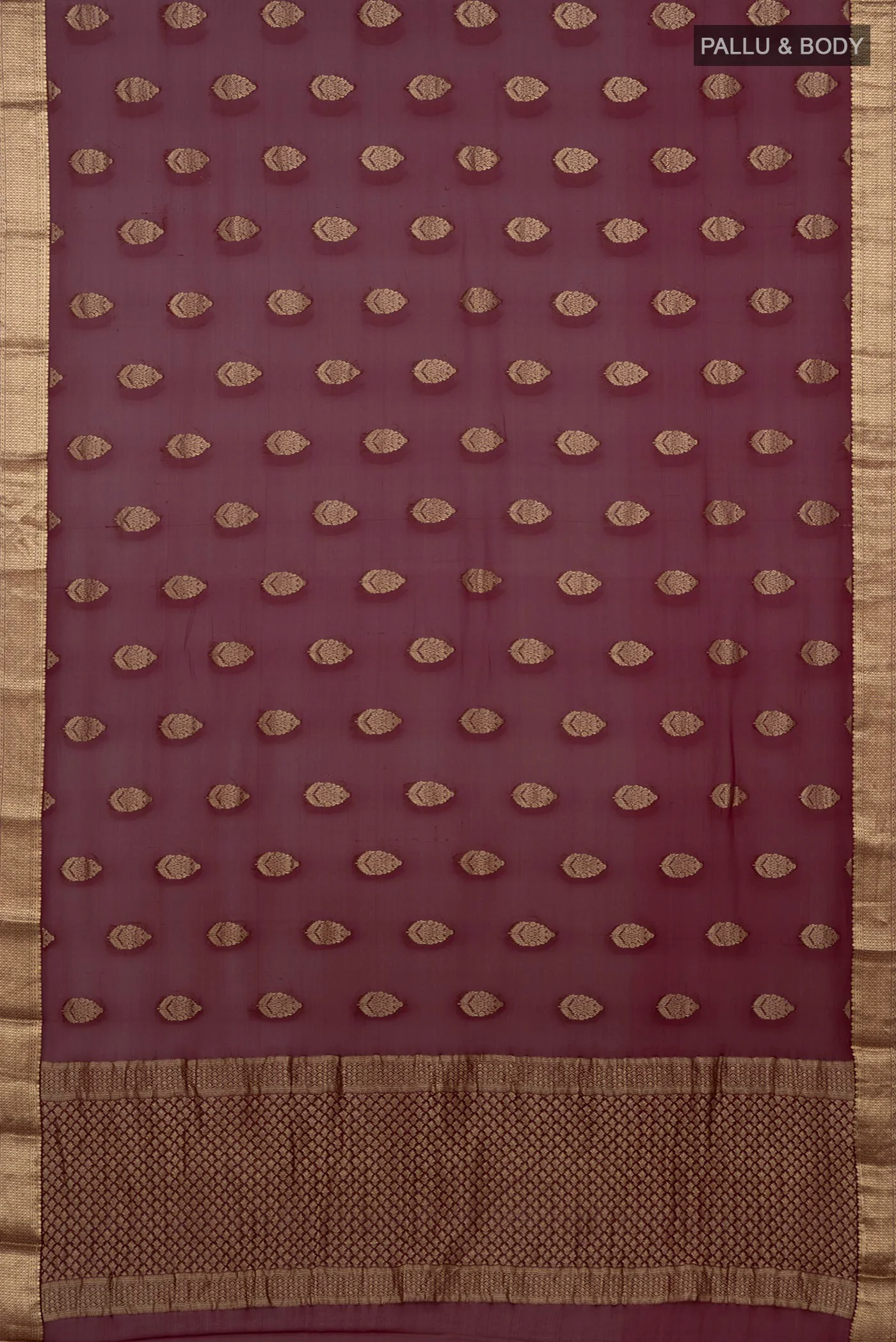 Maroon Mysore Georgette Saree - Image 5