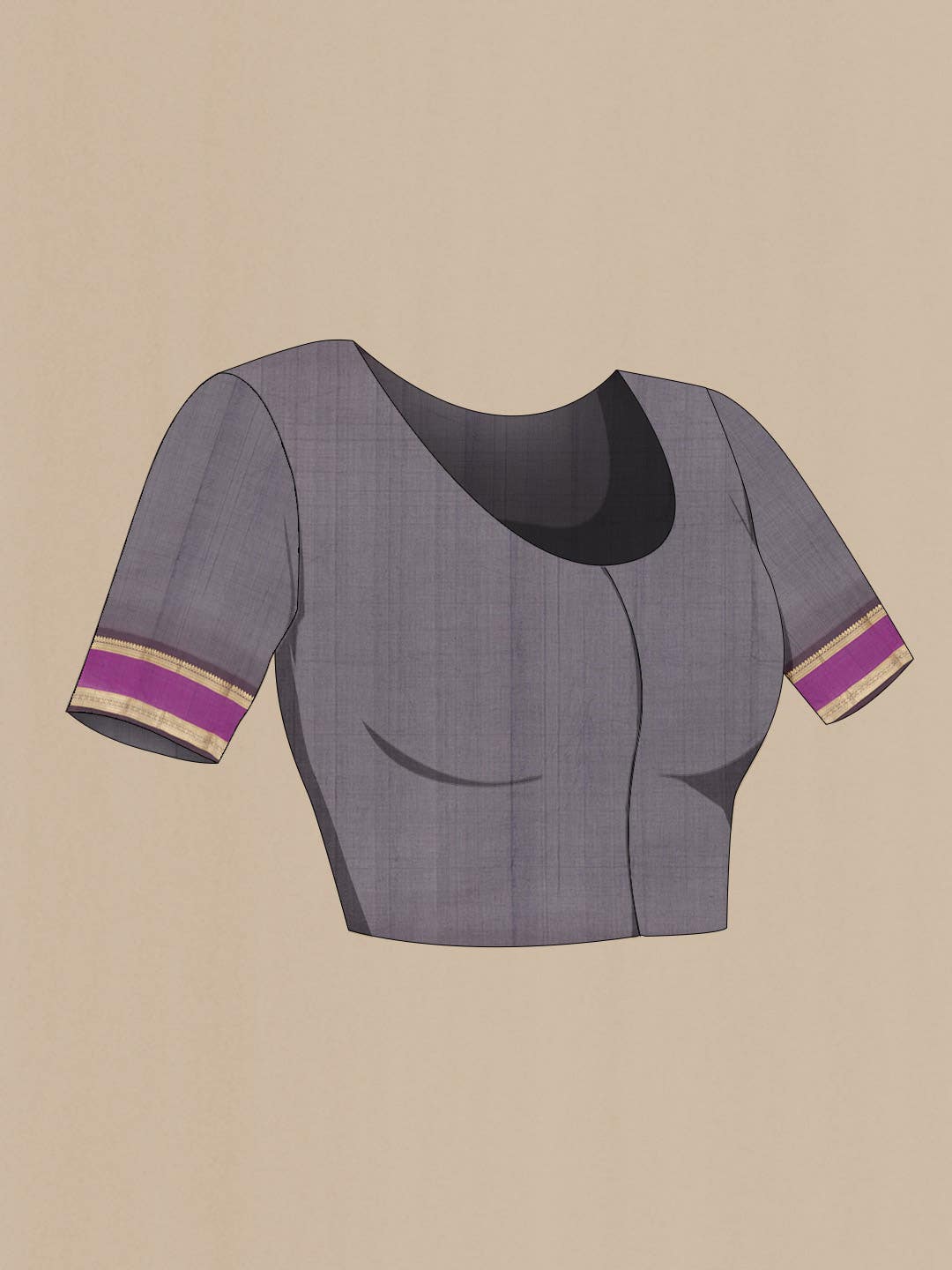 Purple Kanchi Cotton Saree - Image 3