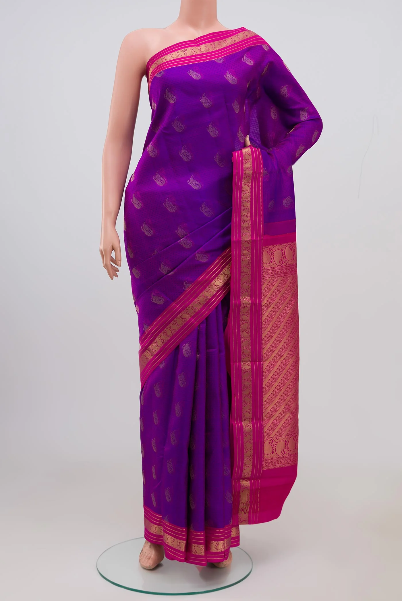 Purple Kanchipuram Silk Saree
