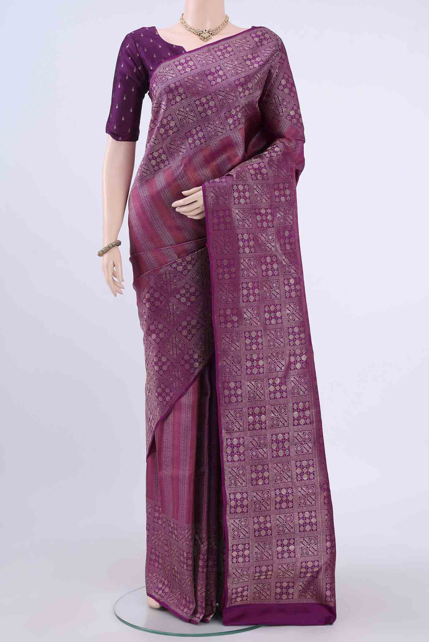 Purple Kanchipuram Saree
