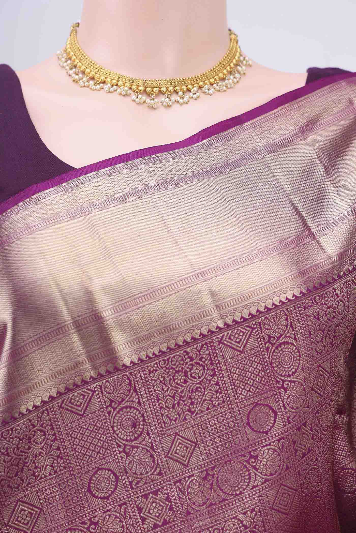 Purple Kanchipuram Saree - Image 2