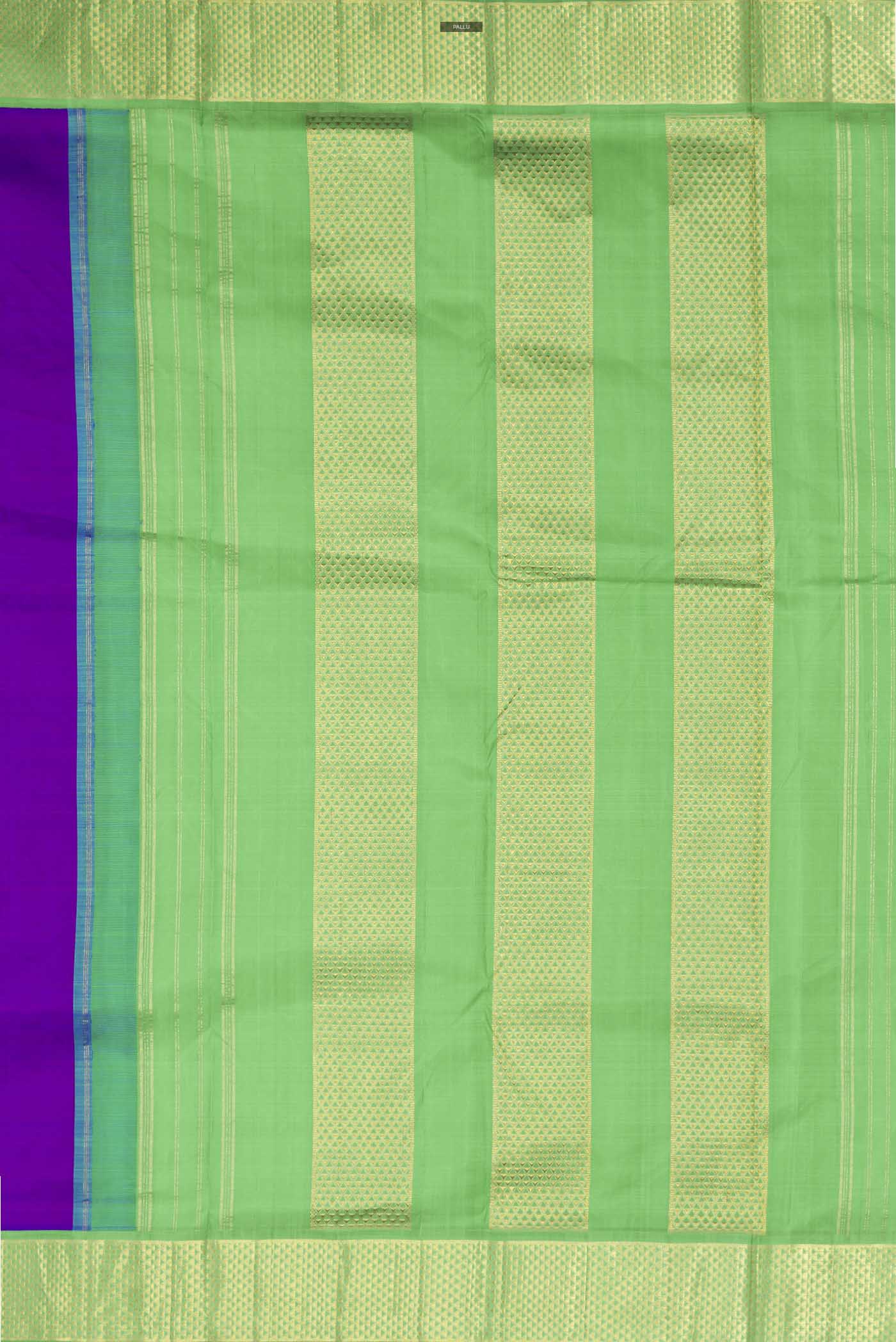 Purple Kanchipuram Silk Nine Yards Saree - Image 6