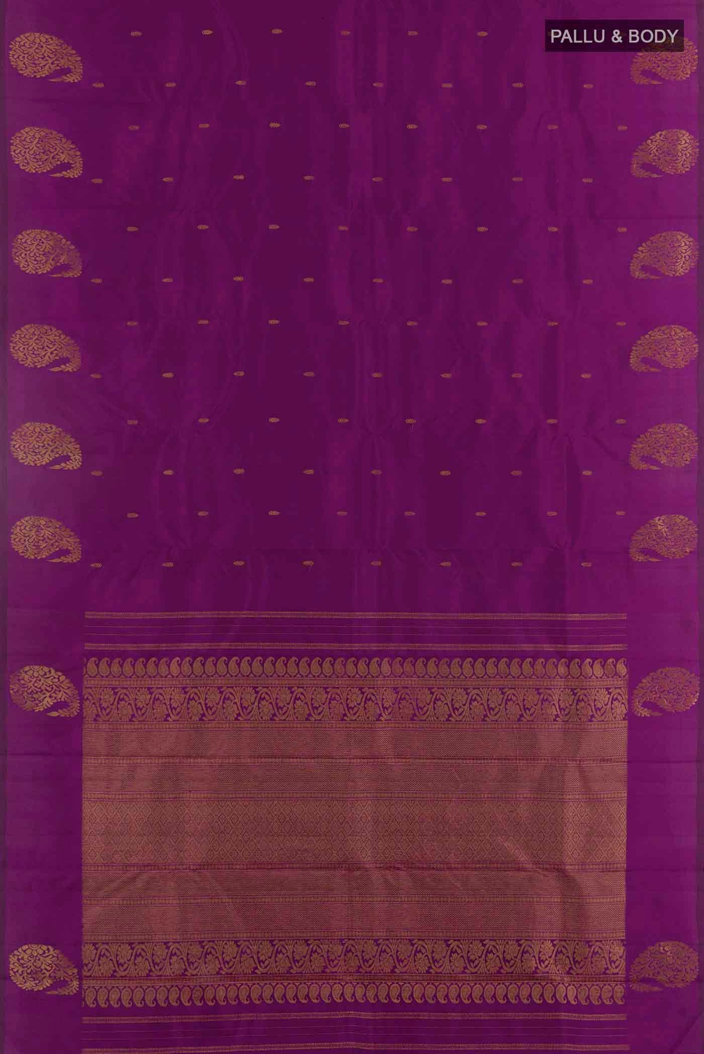 Purple Kanchipuram Silk Saree - Image 6