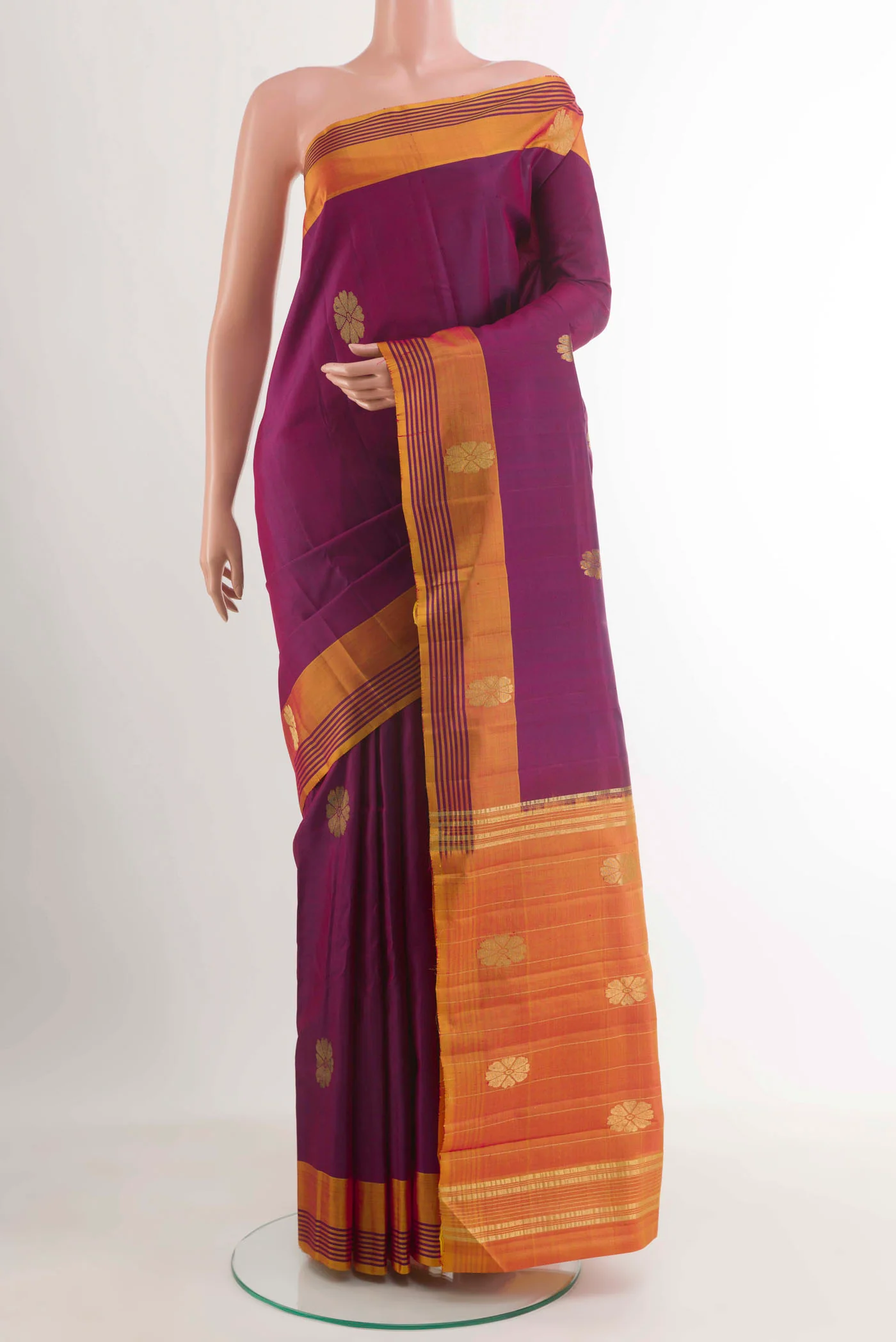 Purple Kanchipuram Silk Saree