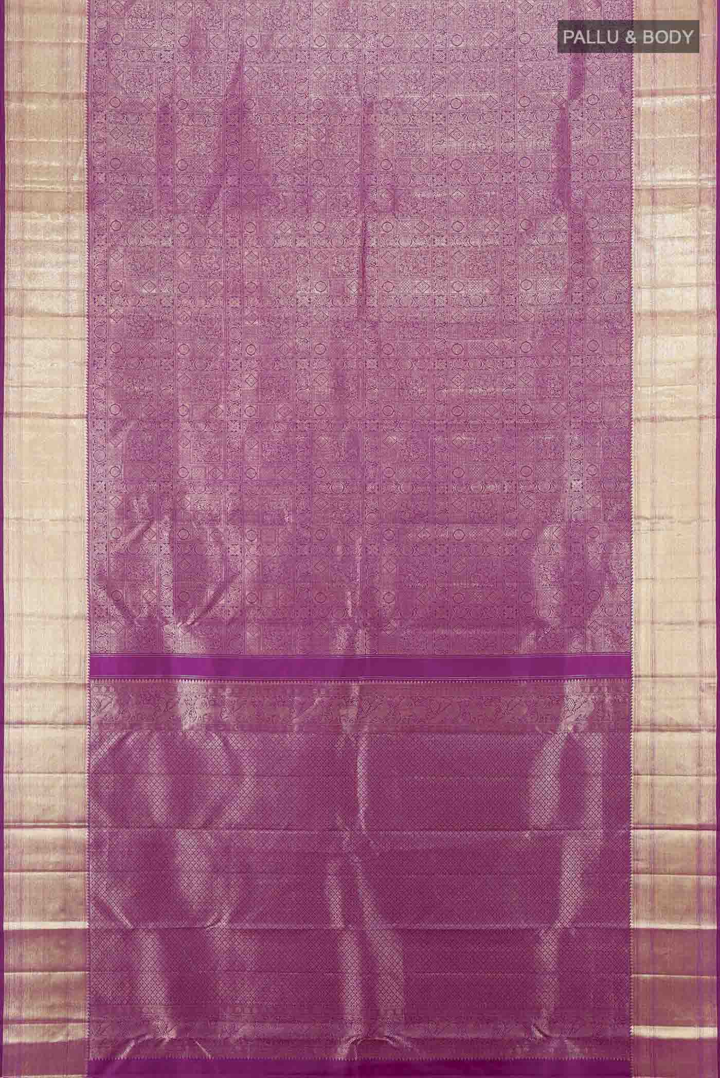 Magenta Kanchipuram Silk Saree - Image 5