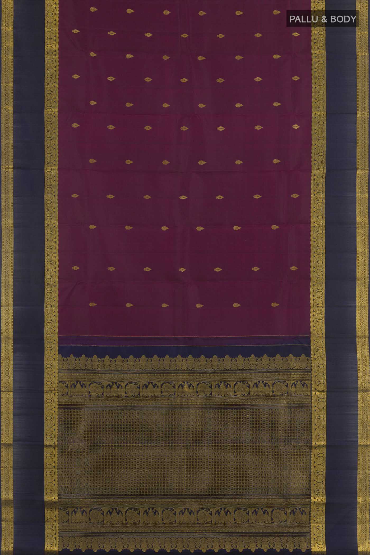 Purple Kanchipuram Silk Saree - Image 3
