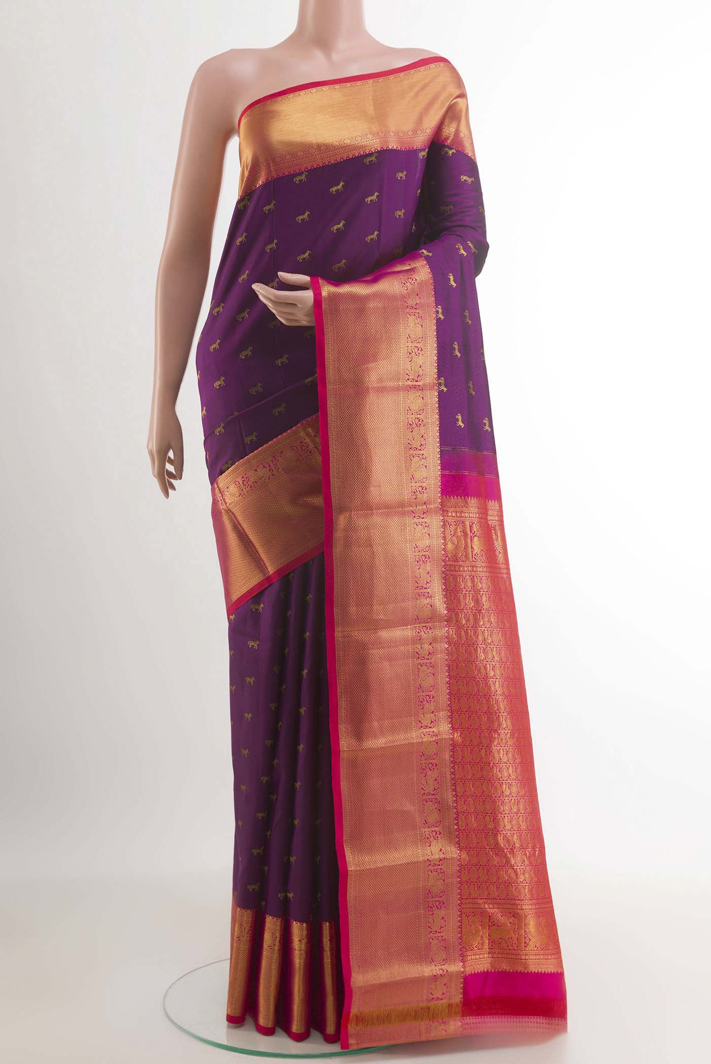Purple Kanchipuram Silk Saree