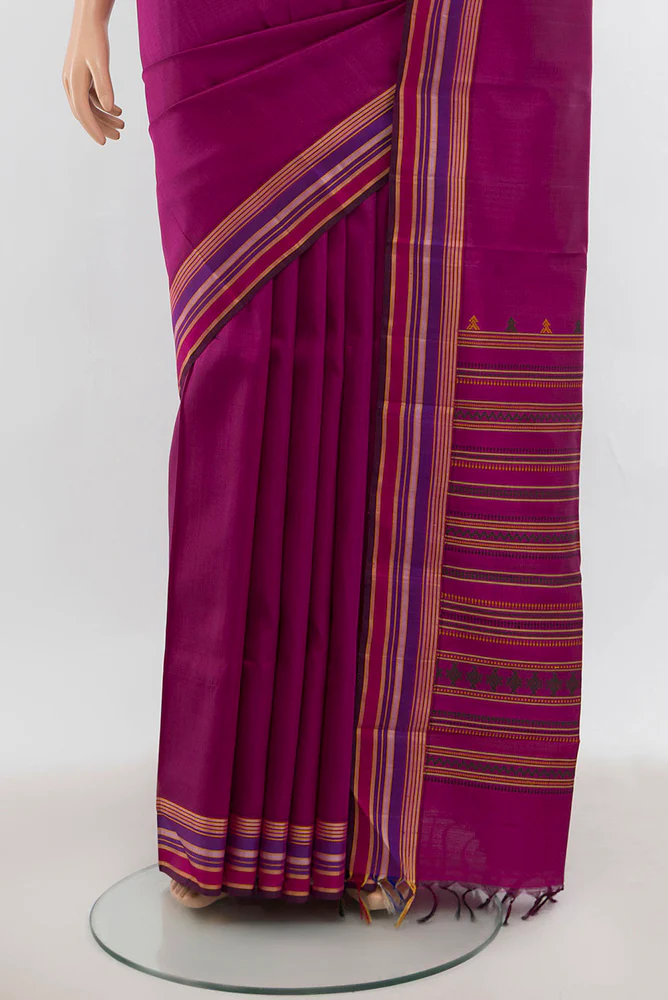 Magenta Kanchipuram Silk Saree - Image 3