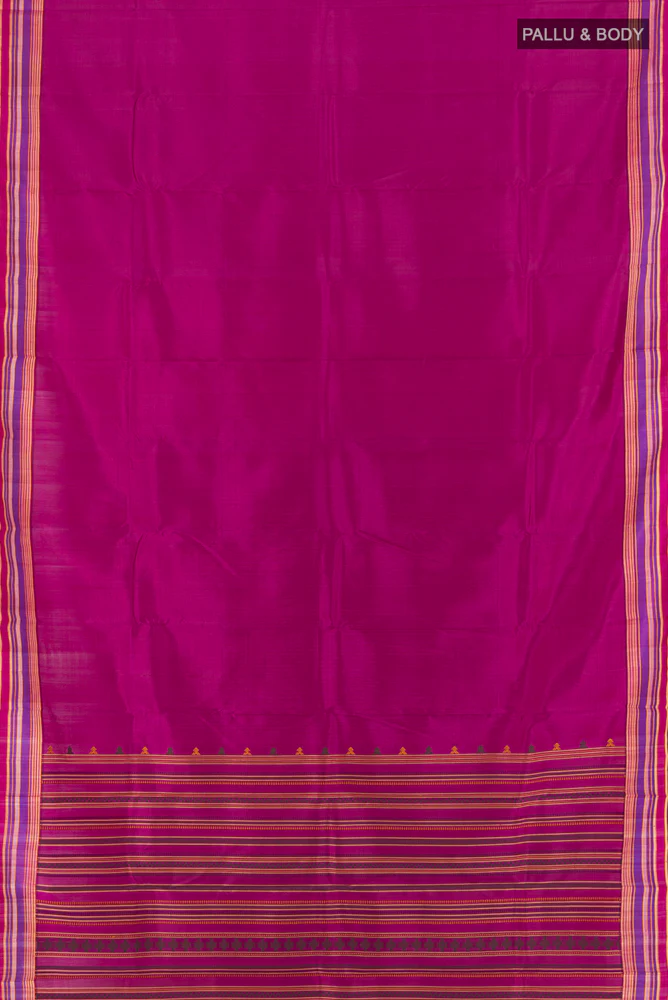 Magenta Kanchipuram Silk Saree - Image 5
