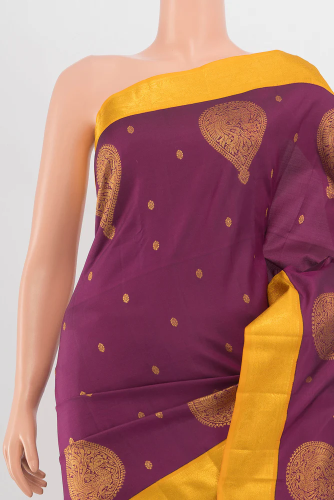 Purple Kanchipuram Silk Saree - Image 2