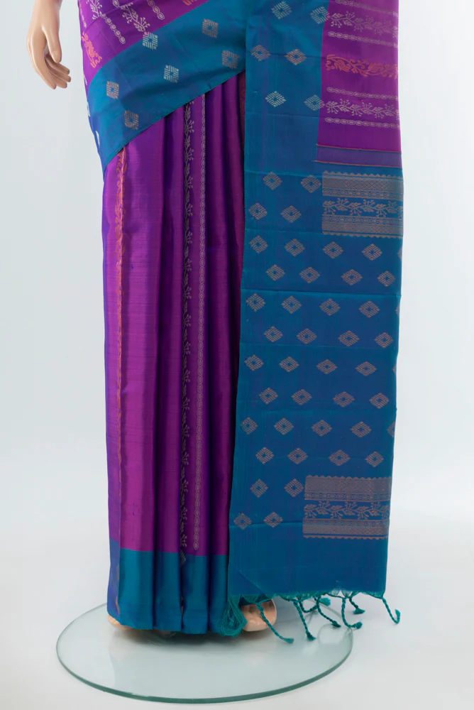 Purple Soft Silk Saree - Image 3