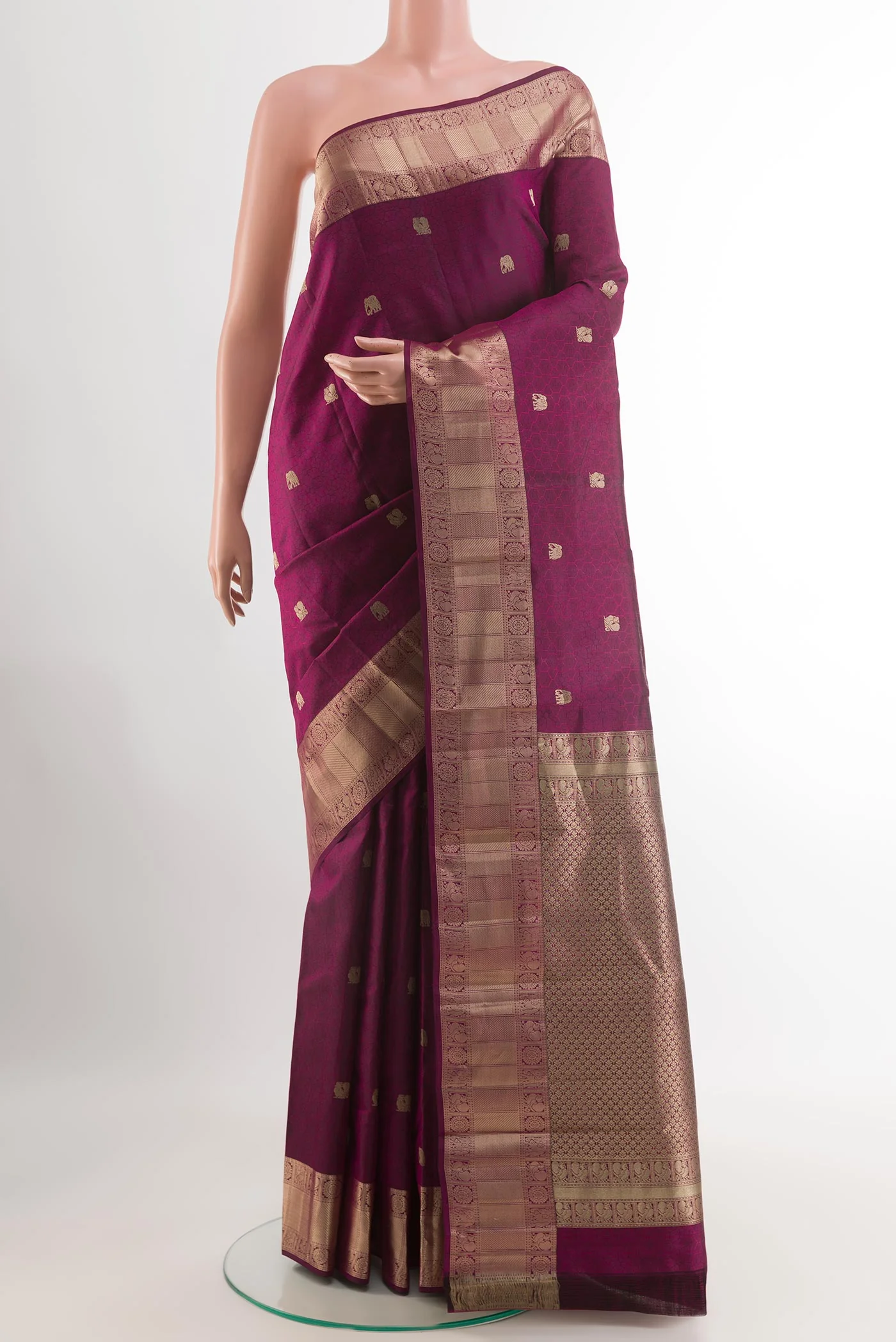 Purple Kanchipuram Silk Saree