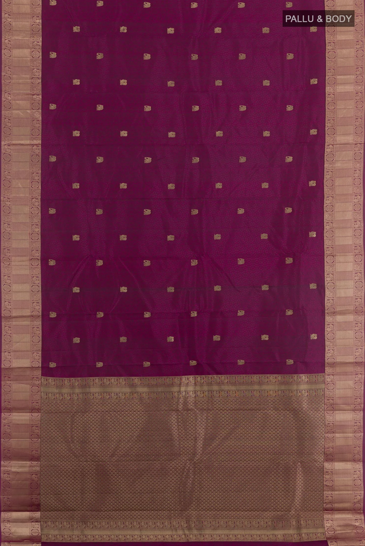 Purple Kanchipuram Silk Saree - Image 3