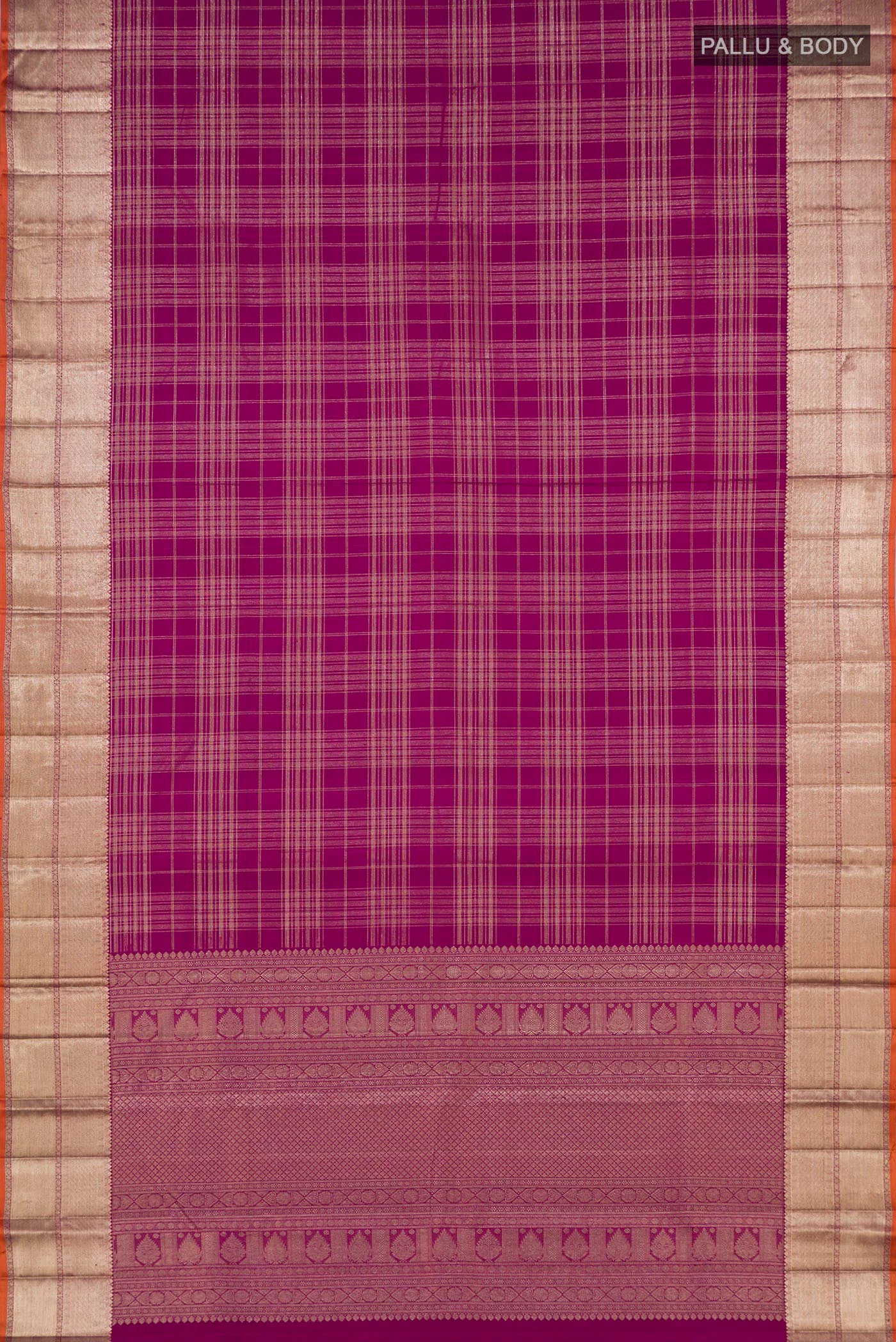 Magenta Kanchipuram Silk Saree - Image 5