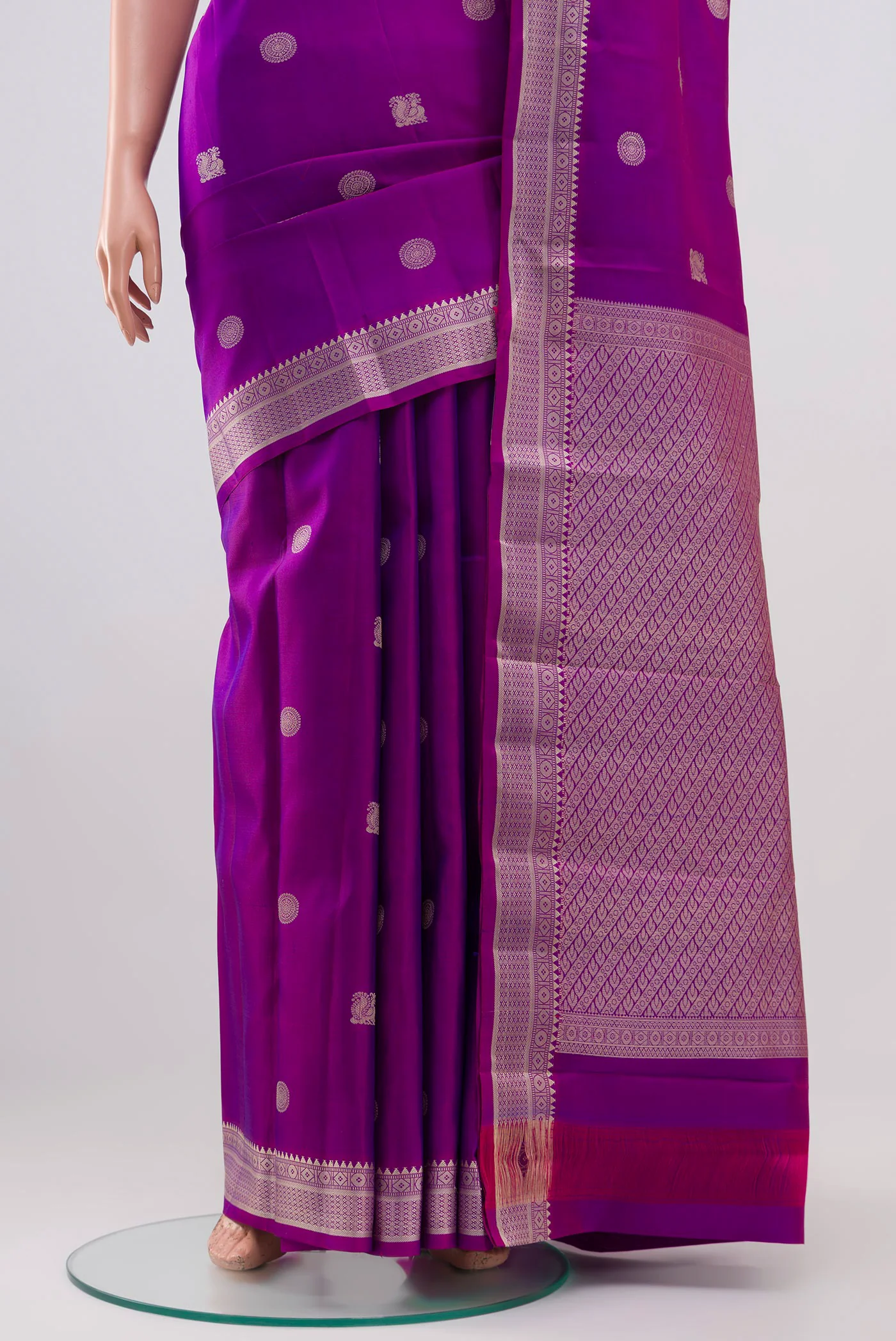 Purple Kanchipuram Silk Saree - Image 3