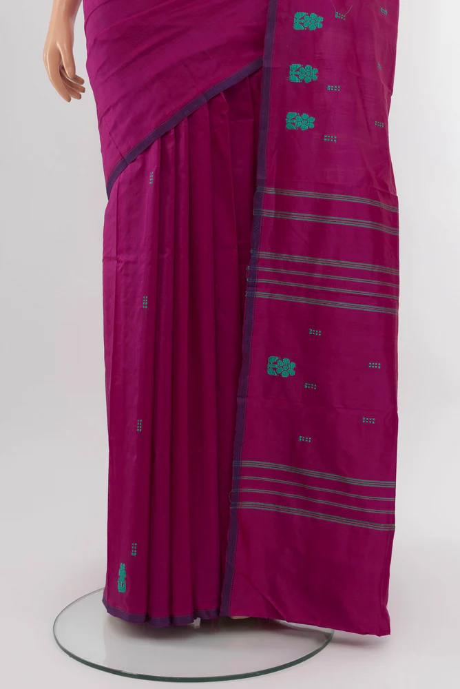 Magenta Kanchipuram Silk Saree - Image 3
