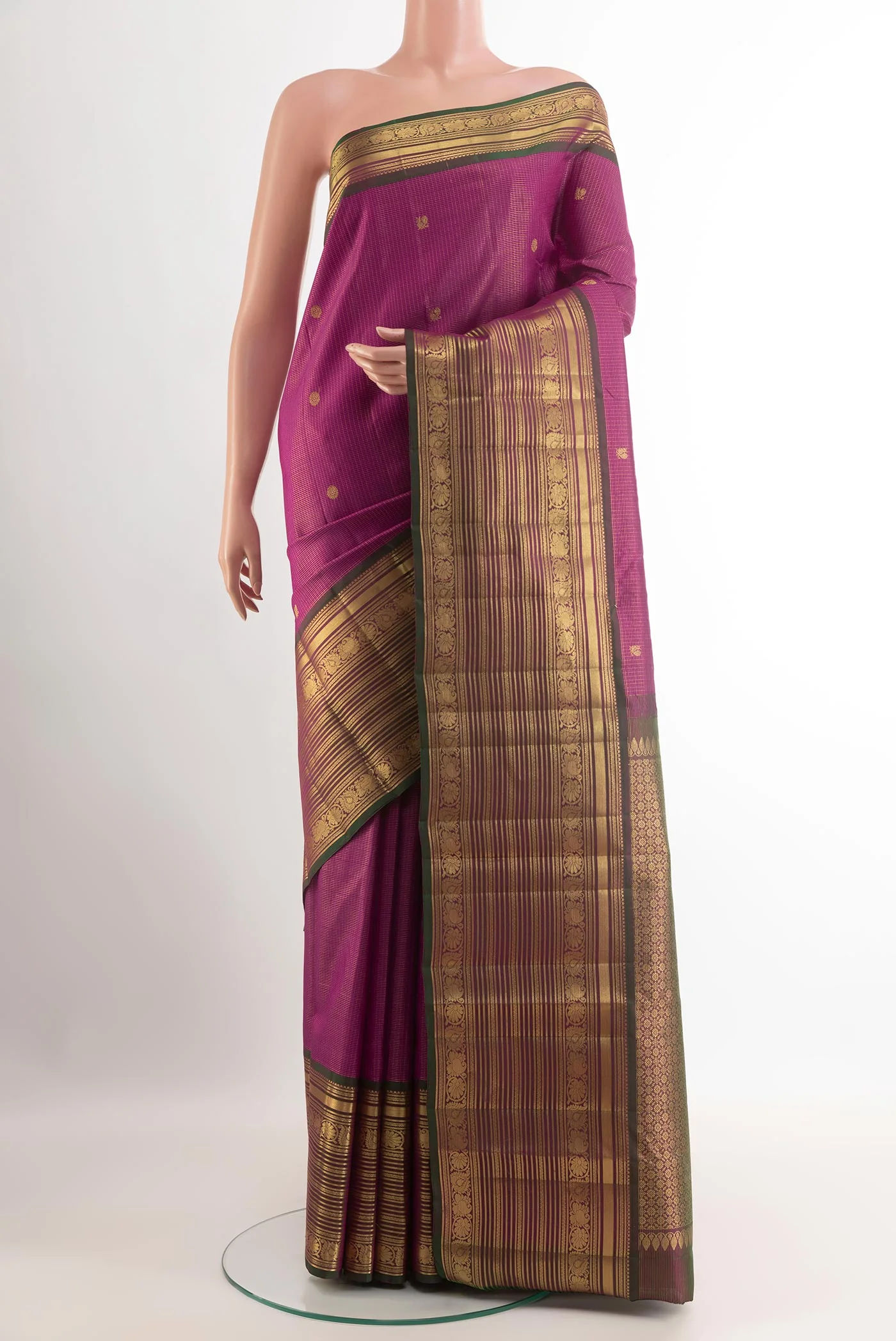 Purple Kanchipuram Silk Saree