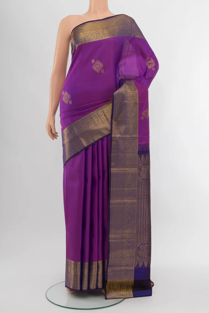 Purple Kanchipuram Silk Saree