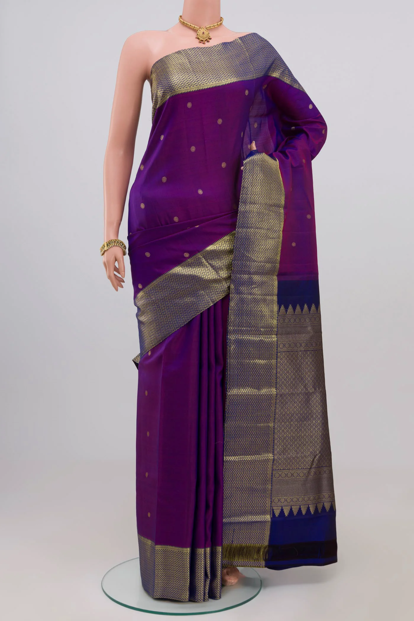 Purple Kanchipuram Silk Saree