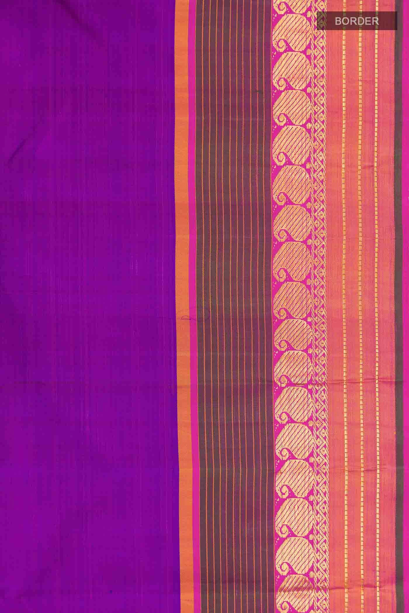 Purple Kanchipuram Silk Saree - Image 5