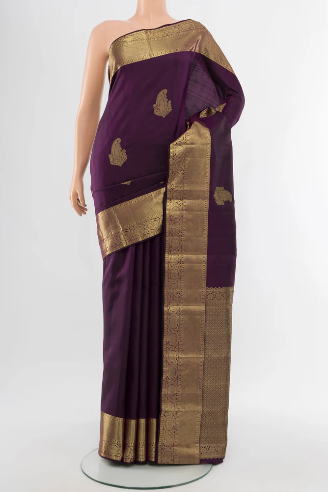 Purple Kanchipuram Silk Saree