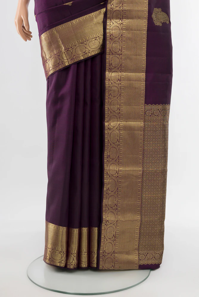 Purple Kanchipuram Silk Saree - Image 3