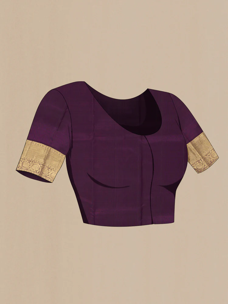 Purple Kanchipuram Silk Saree - Image 4
