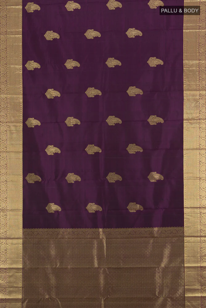 Purple Kanchipuram Silk Saree - Image 5