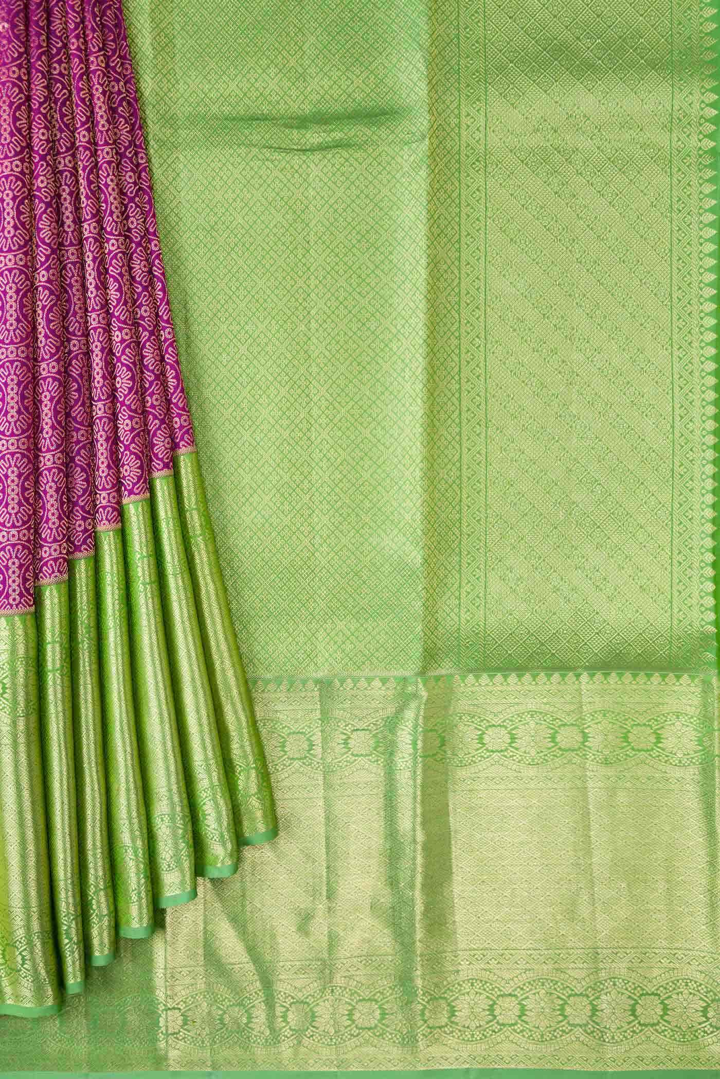Purple Kanchipuram Silk Saree - Image 2