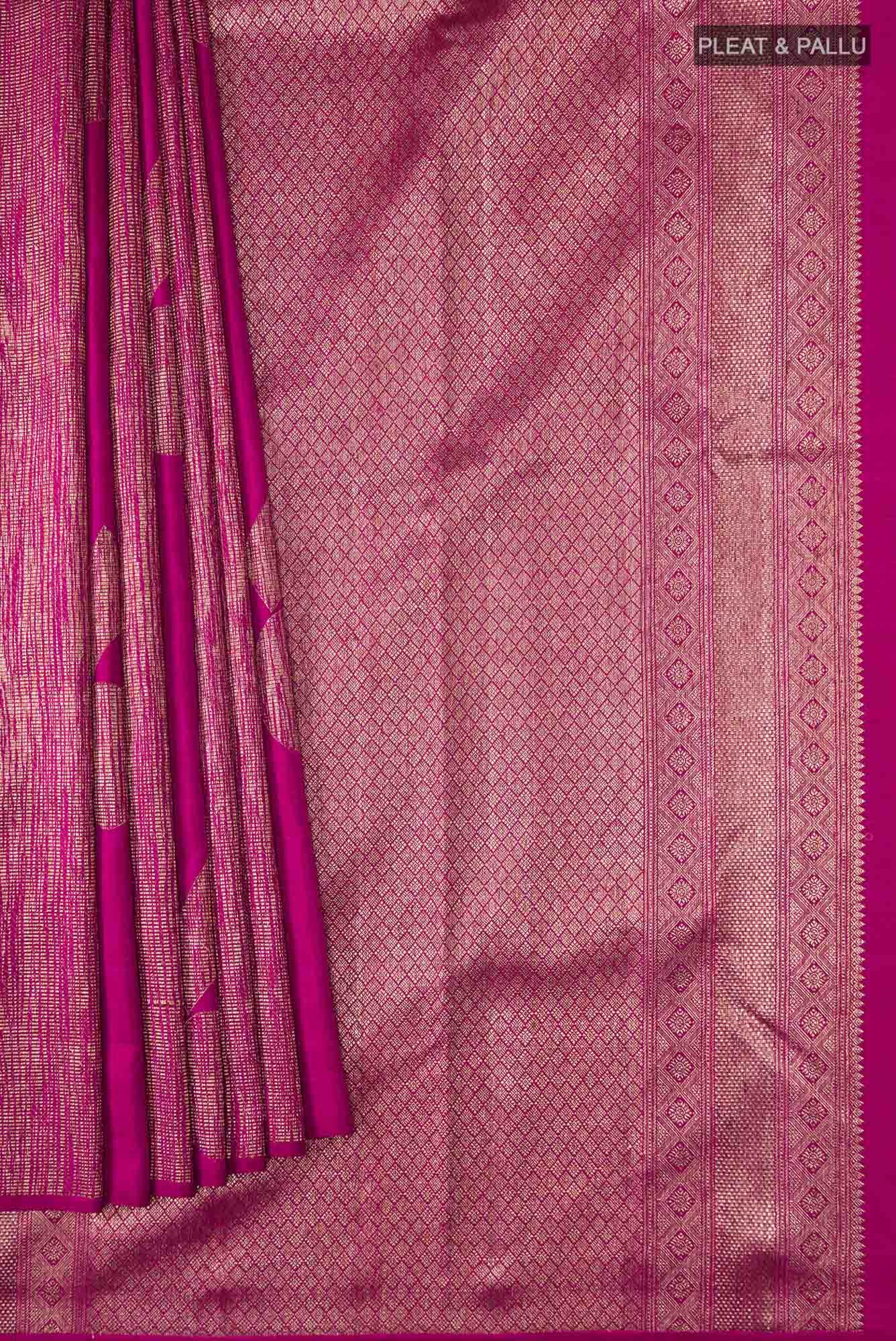 Magenta Kanjivaram Silk Saree - Image 2