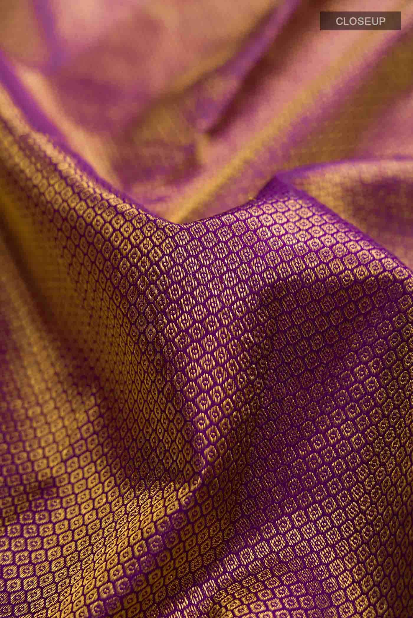 Purple Kanchipuram Silk Saree - Image 3