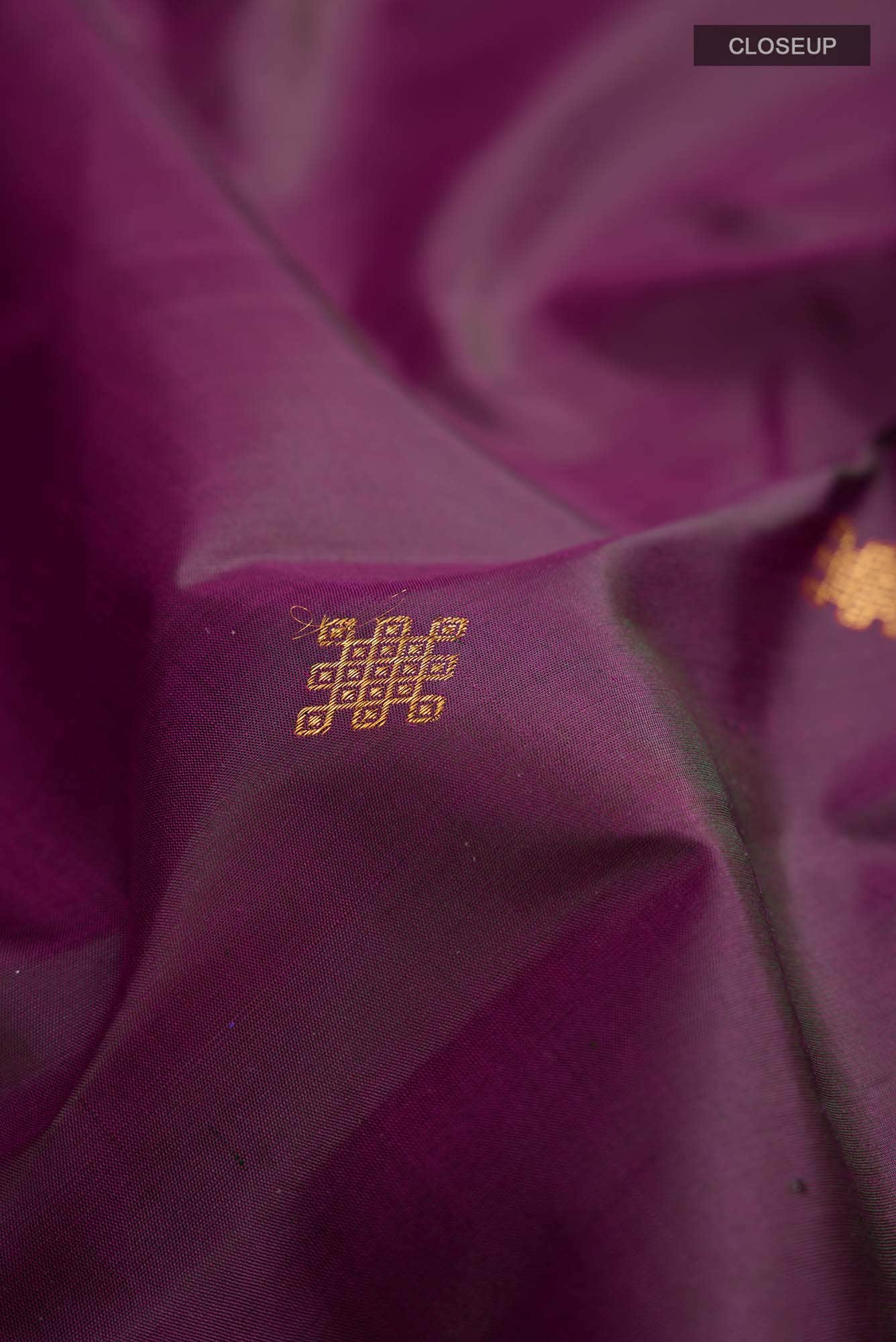 Purple Kanchipuram Silk Saree - Image 3
