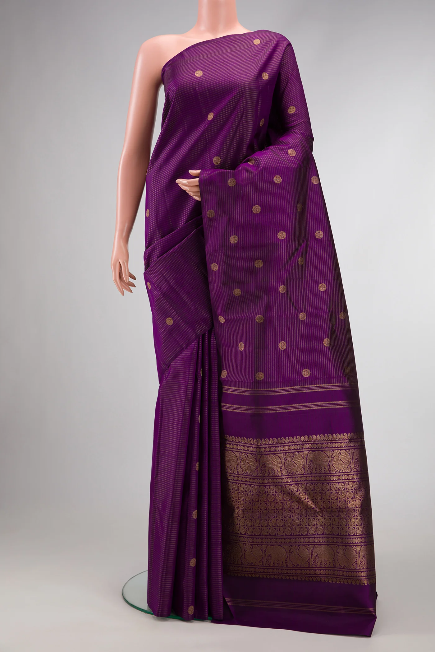 Pure Silk Pure Zari Purple Kanchipuram Saree