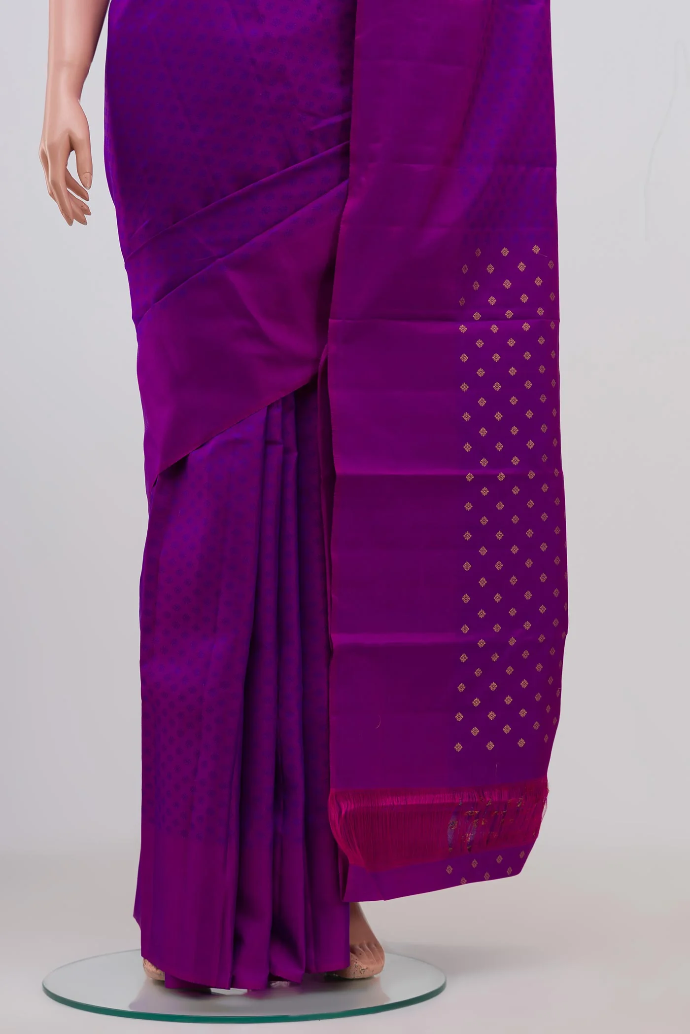 Purple Kanjivaram Silk Saree - Image 3