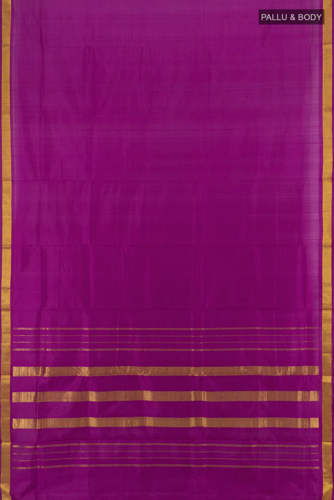 Purple Kanjivaram Silk Nine Yards Saree - Image 4