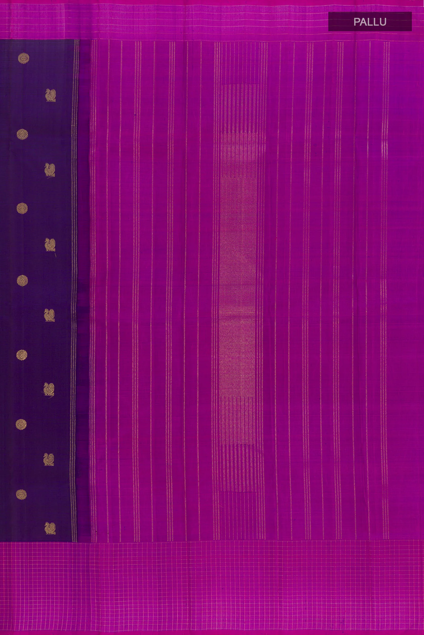 Dark Blue Kanjivaram Silk Saree - Image 6