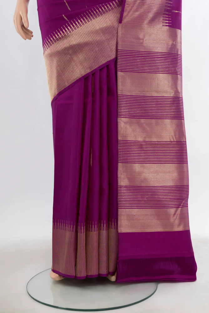 Purple Kanjivaram Silk Saree - Image 3