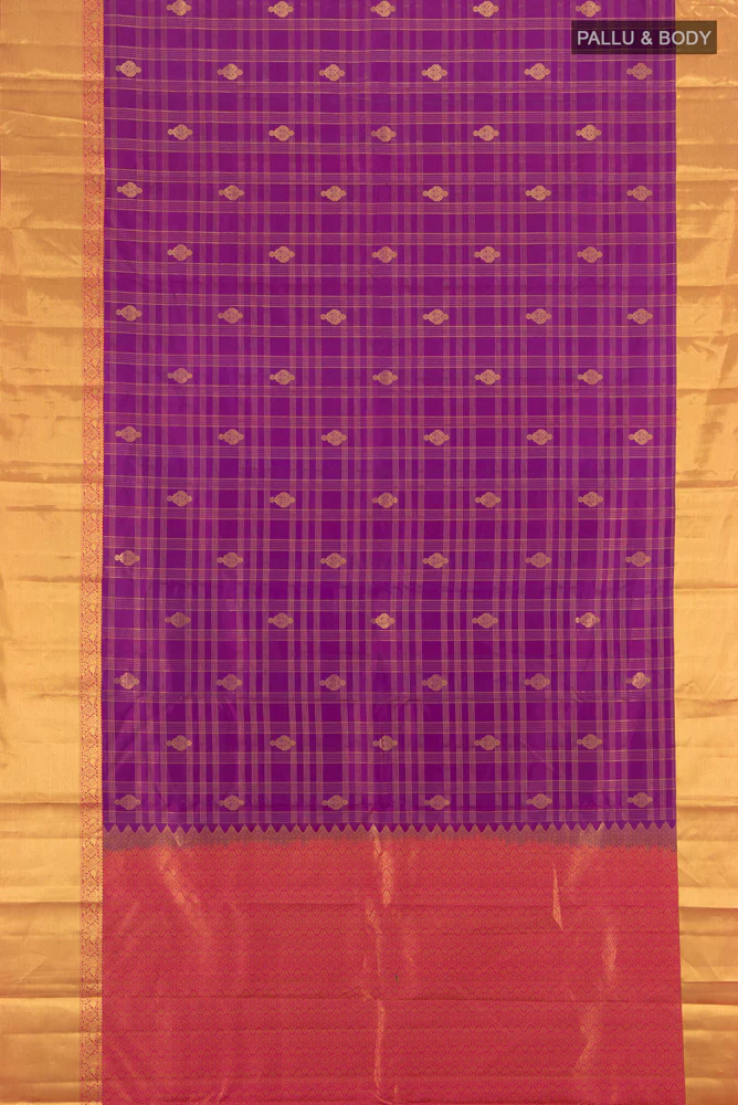 Purple Kanjivaram Silk Saree - Image 5
