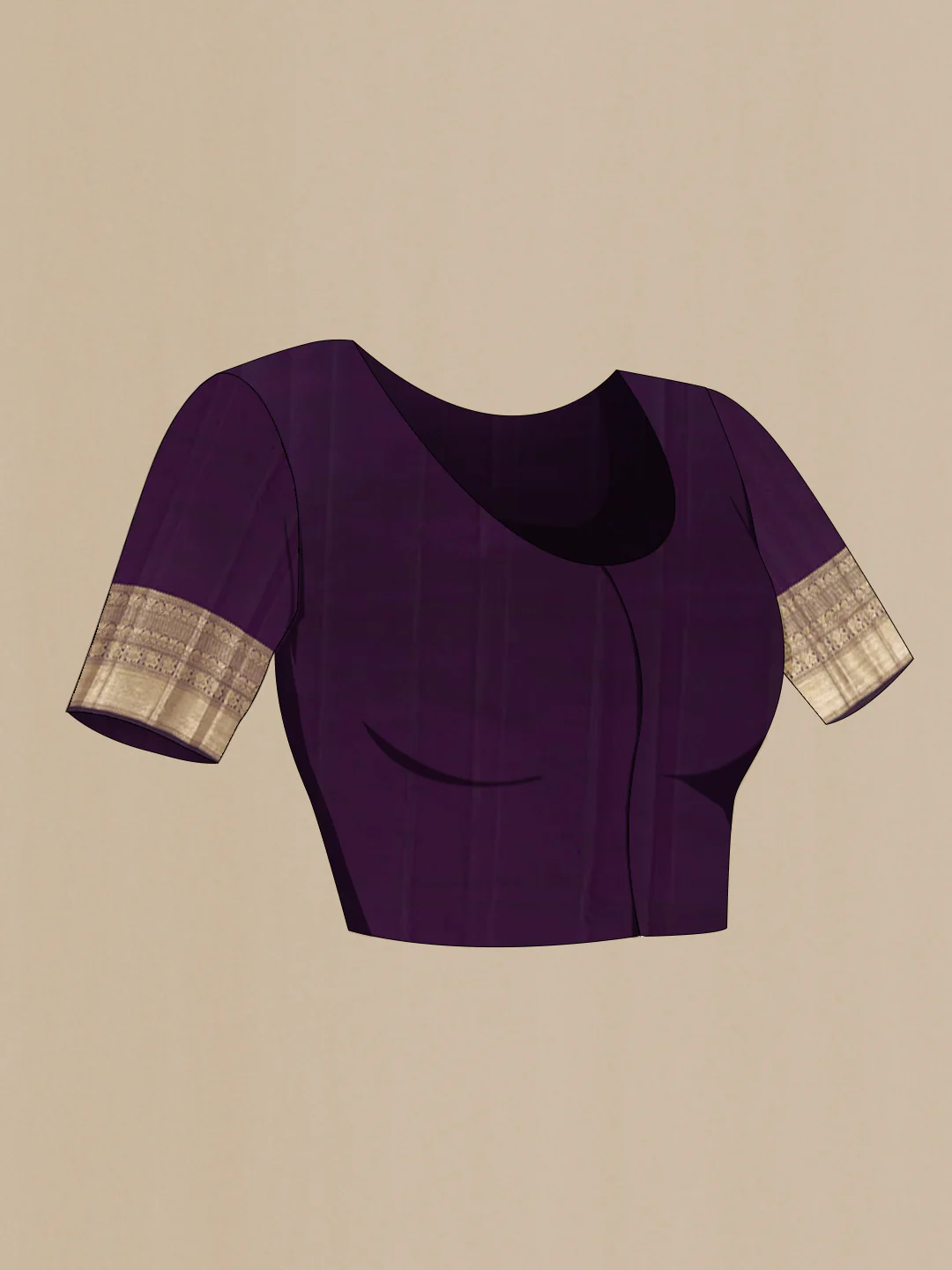 Violet Kanjivaram Silk Saree - Image 4