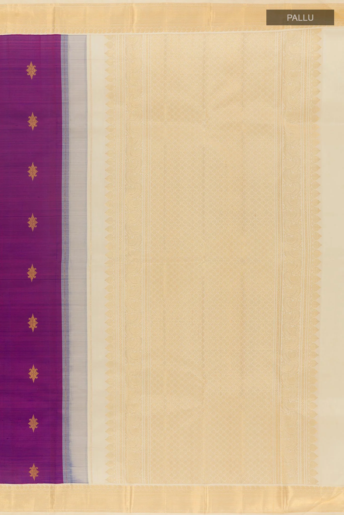 Pure Silk Pure Zari Purple Kanjivaram Saree - Image 6