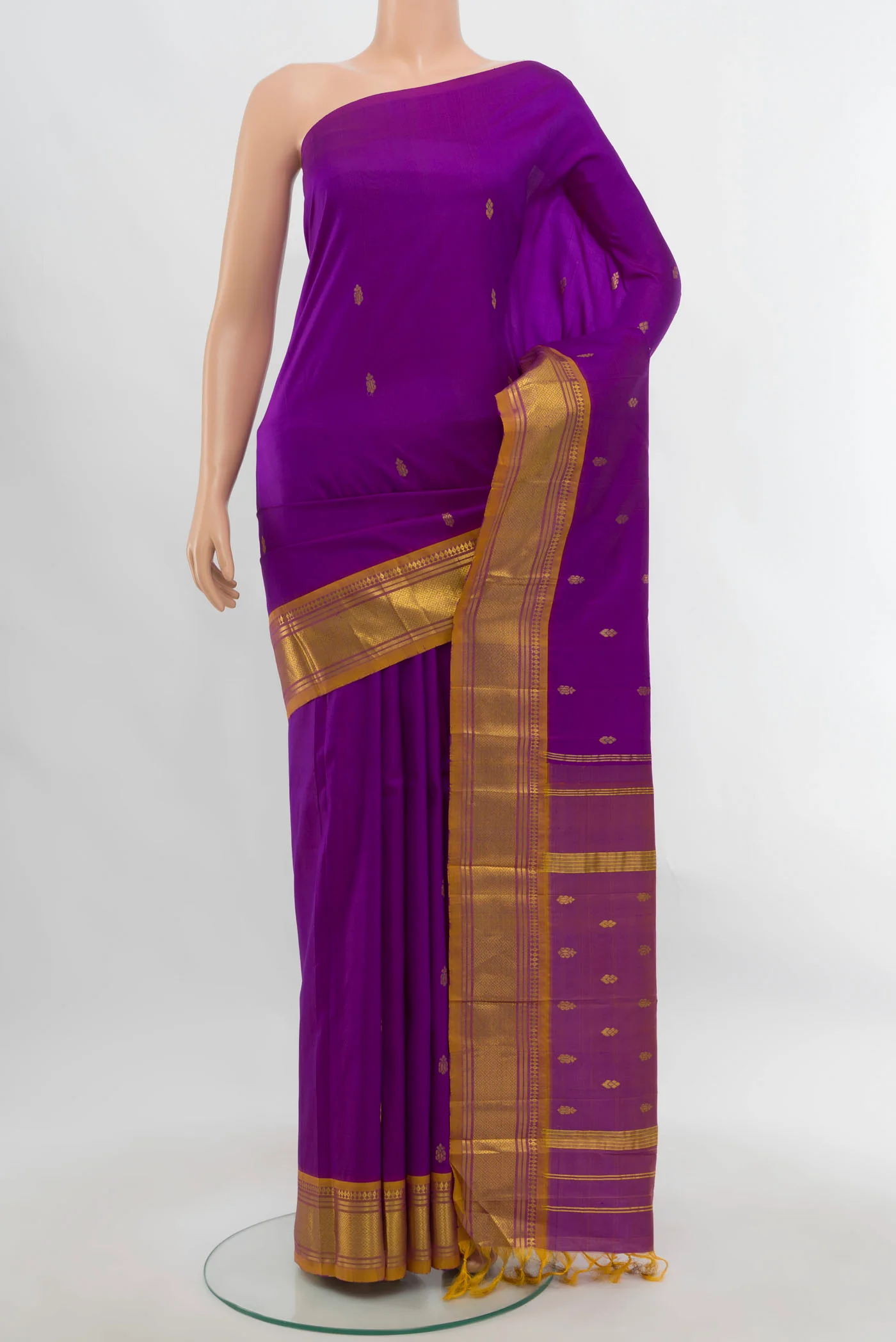 Violet Kanjivaram Silk Saree