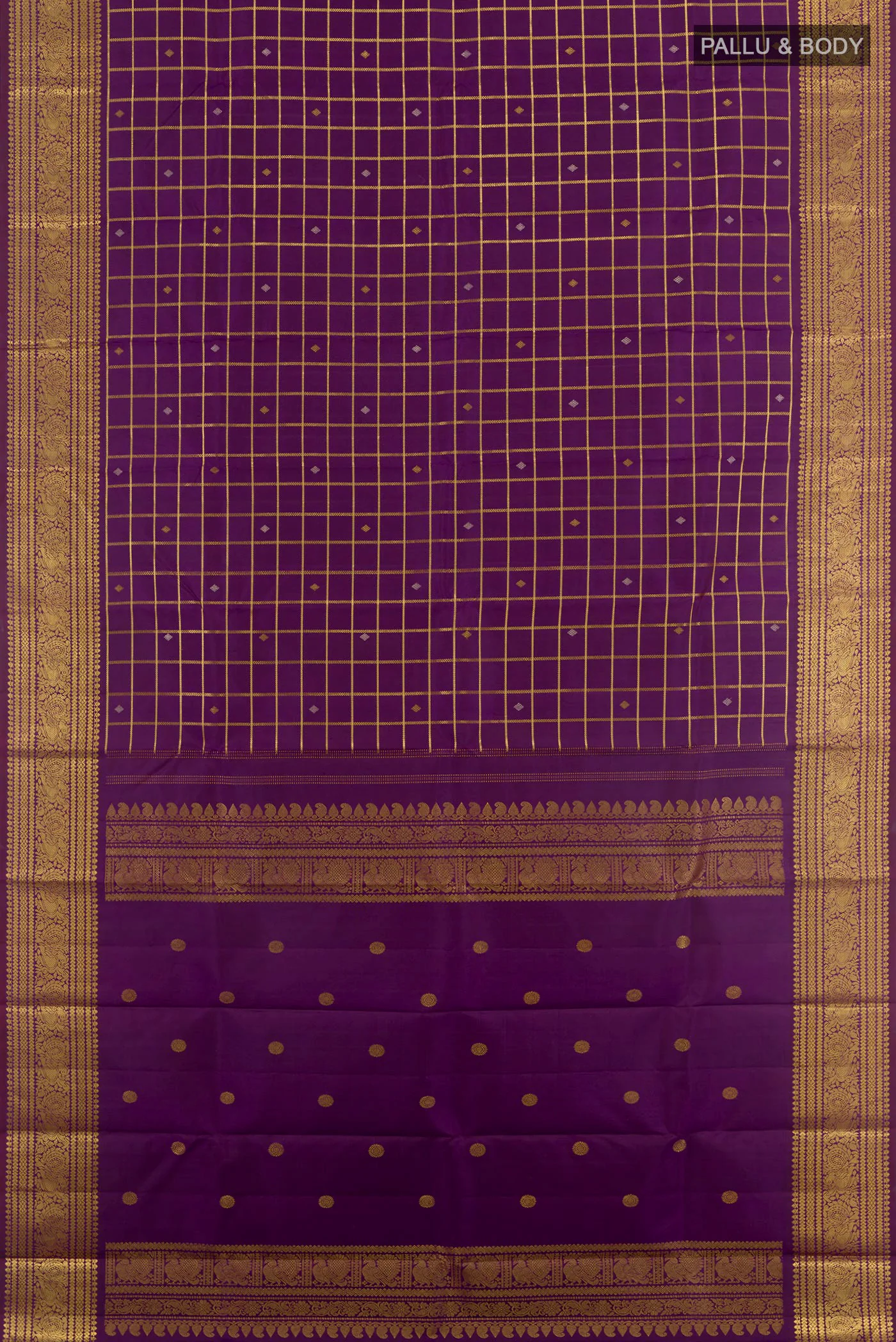 Purple Kanjivaram Silk Saree - Image 3