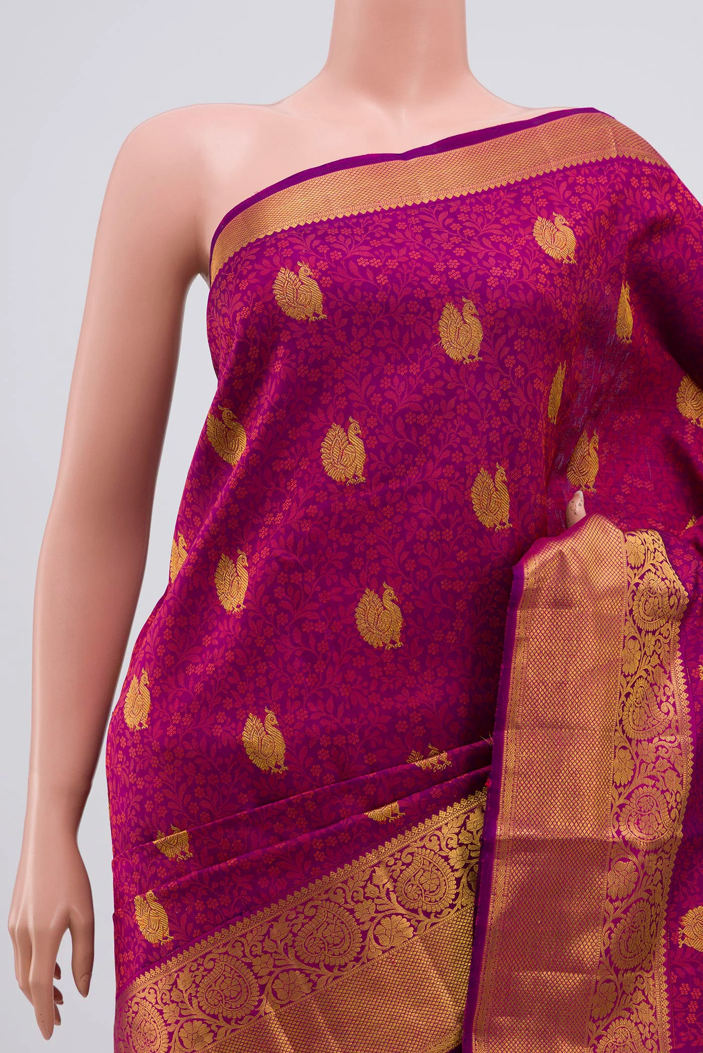 Purple Kanjivaram Silk Saree - Image 2