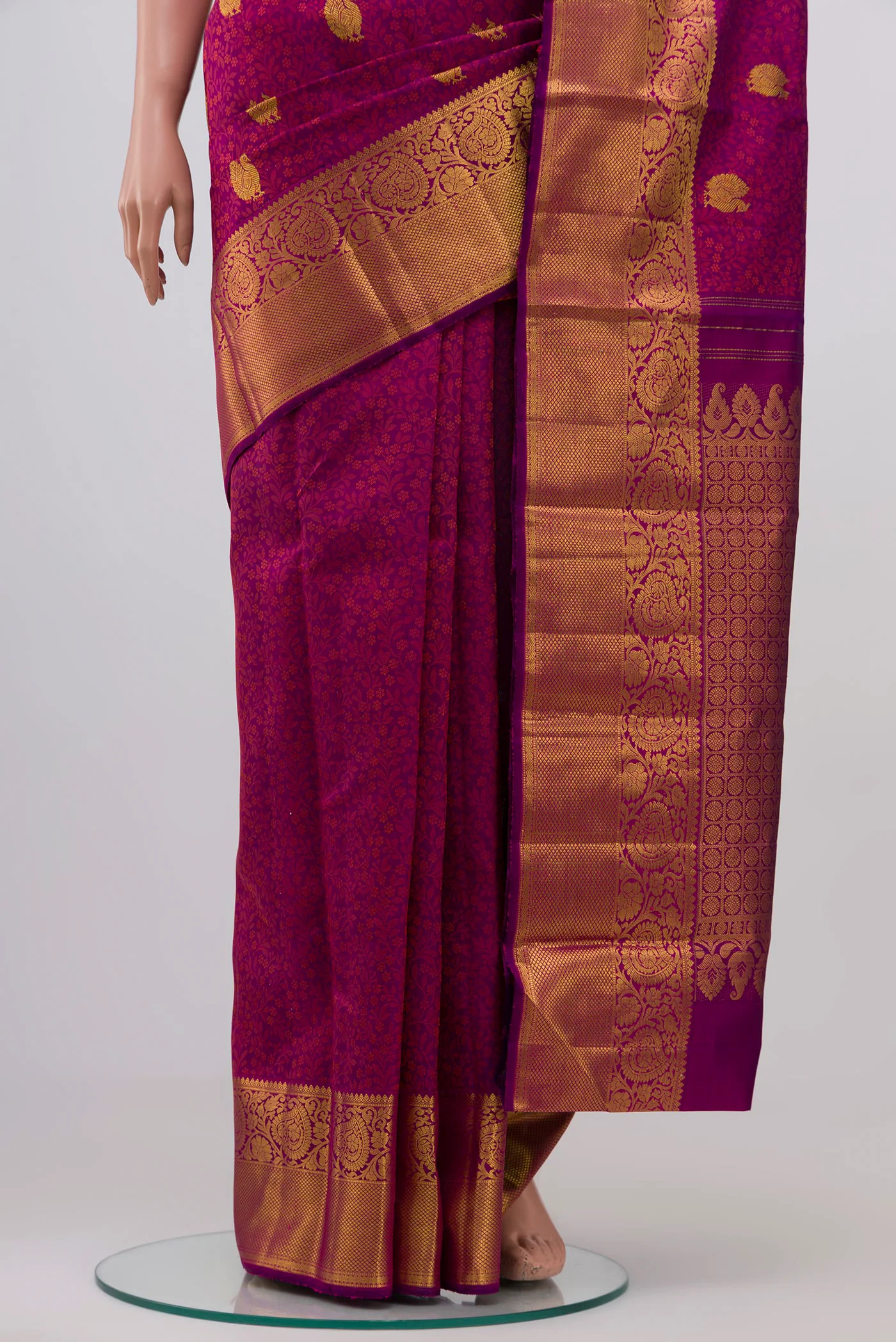 Purple Kanjivaram Silk Saree - Image 3